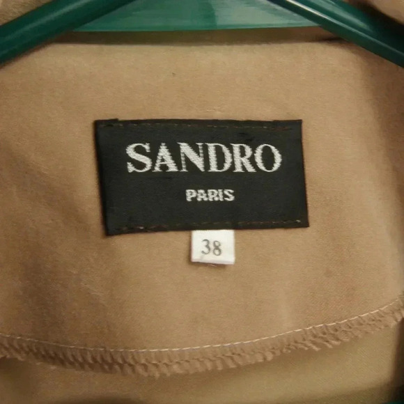 Sandro Tan Blazer with Belted Waist - Picture 4 of 5